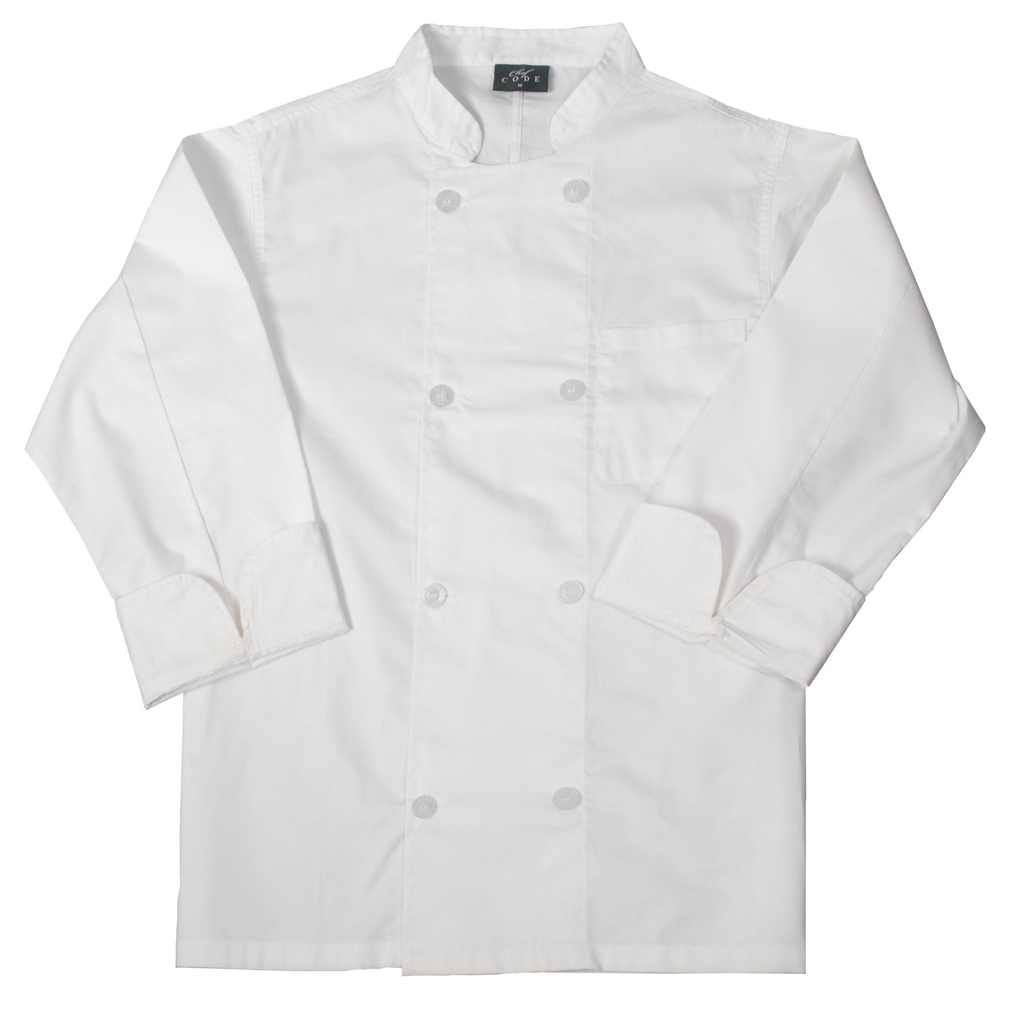 Chef Coat with 8 Pearl Buttons, Double Breasted Front