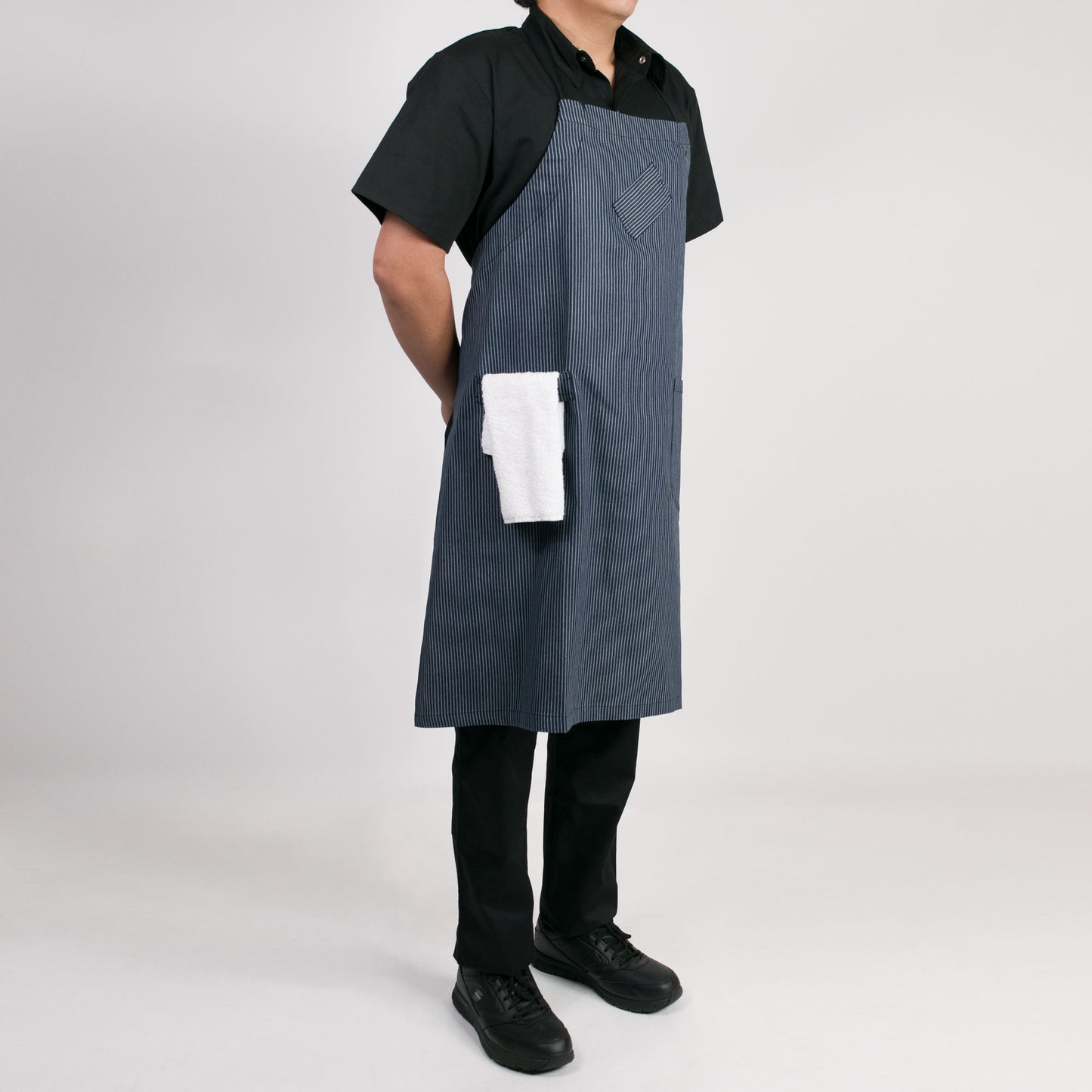 Chef Code 36" Denim Bib Apron with Adjustable Strap-BLUE