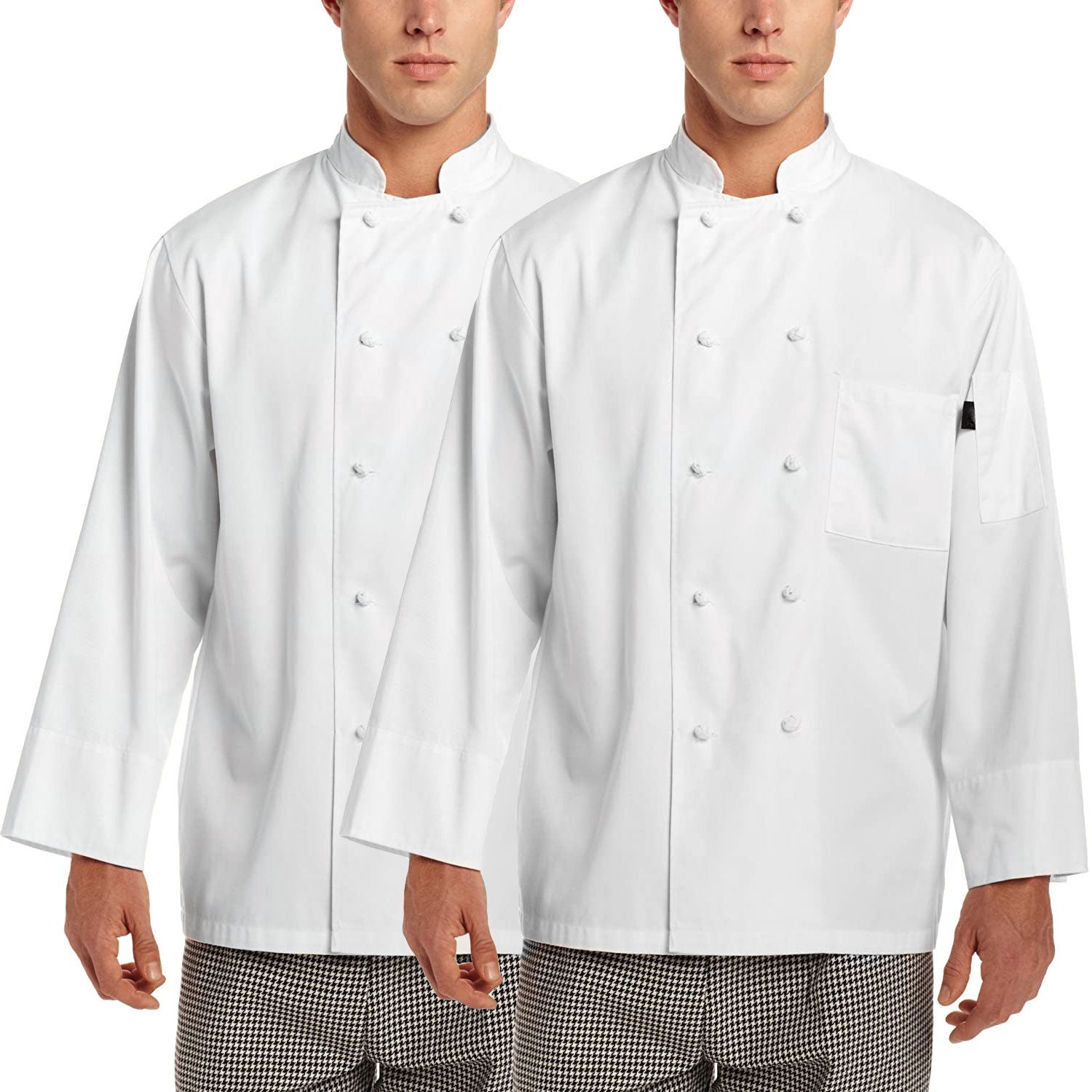 2-PACK Francesco Classic Chef Coat with Cloth Knot Buttons