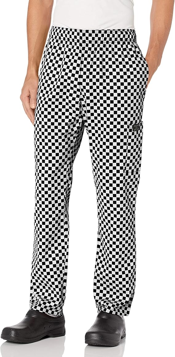 Unisex Modern Fit Chef Pants with Cargo Pockets, Elastic Waist, Core Colors