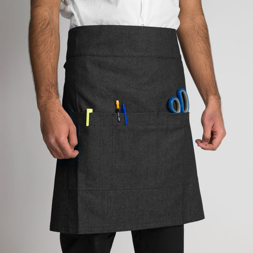 2-PACK Chef Code 24" Denim Waist Apron with Large 3-section Pocket