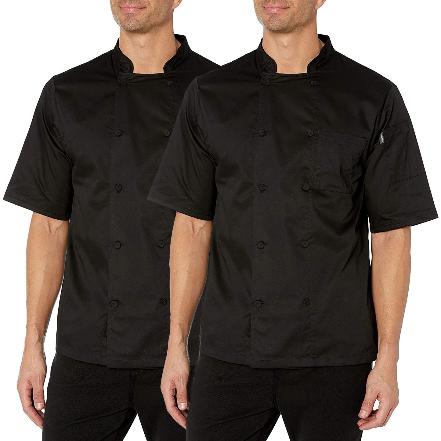 2-PACK Lightweight Cool Breeze Chef Coat Short Sleeve w/ Mesh Inlay