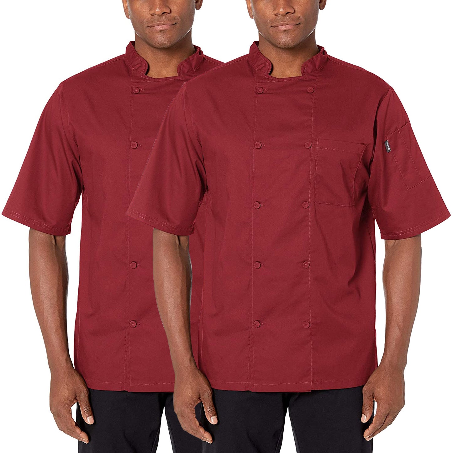 2-PACK Lightweight Cool Breeze Chef Coat Short Sleeve w/ Mesh Inlay