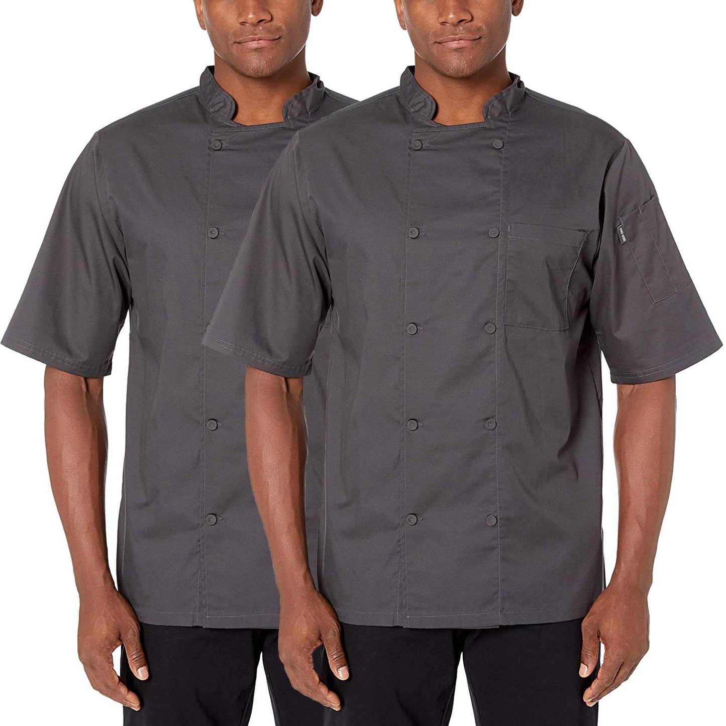 2-PACK Lightweight Cool Breeze Chef Coat Short Sleeve w/ Mesh Inlay