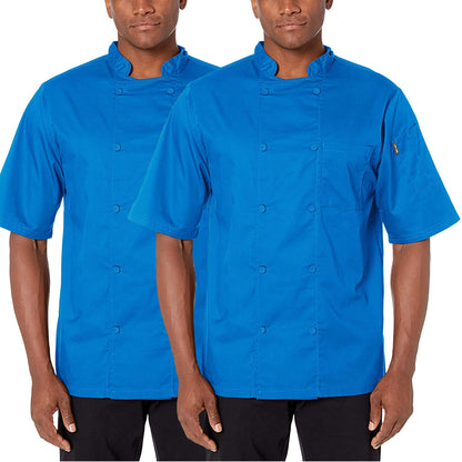 2-PACK Lightweight Cool Breeze Chef Coat Short Sleeve w/ Mesh Inlay