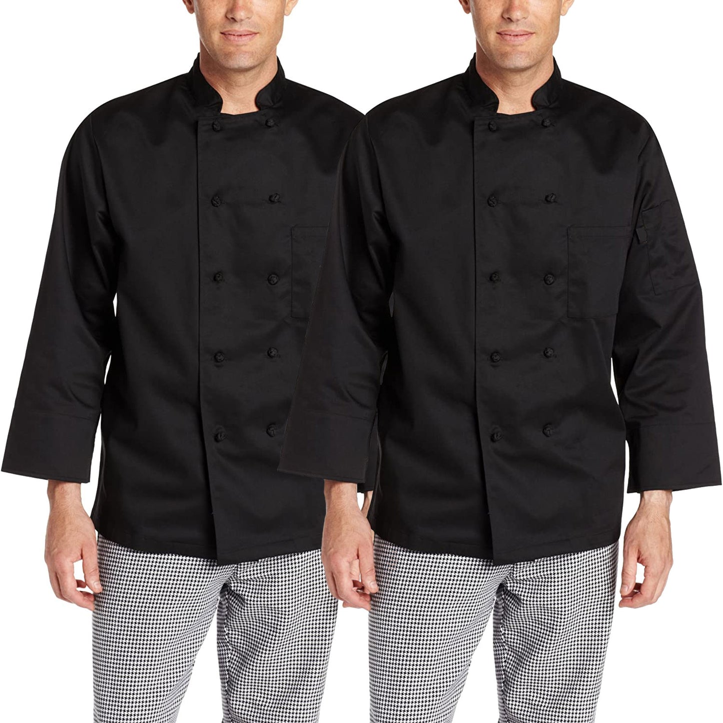 2-PACK Francesco Classic Chef Coat with Cloth Knot Buttons