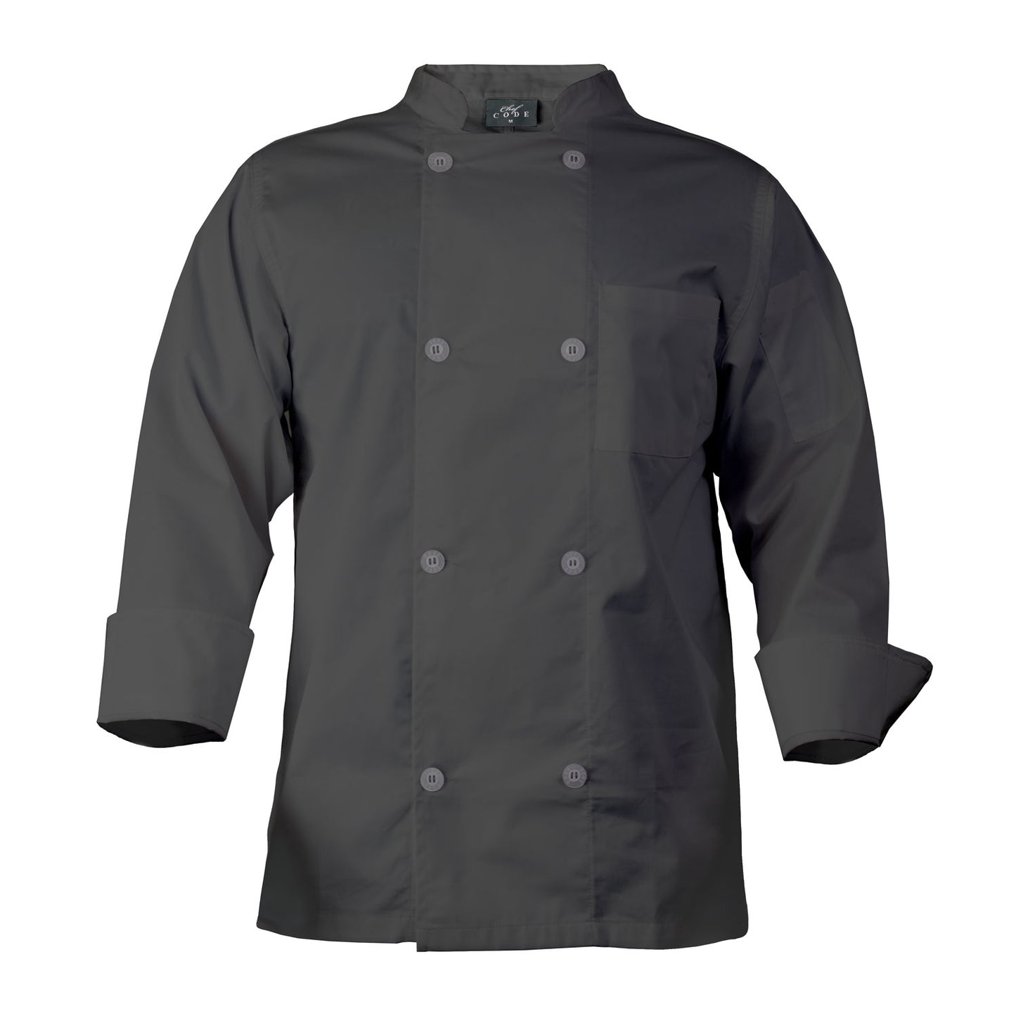 Chef Coat with 8 Pearl Buttons, Double Breasted Front