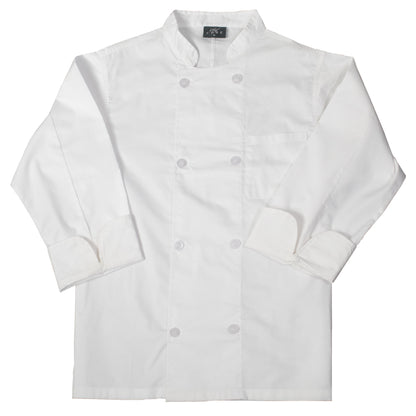 Chef Coat with 8 Pearl Buttons, Double Breasted Front