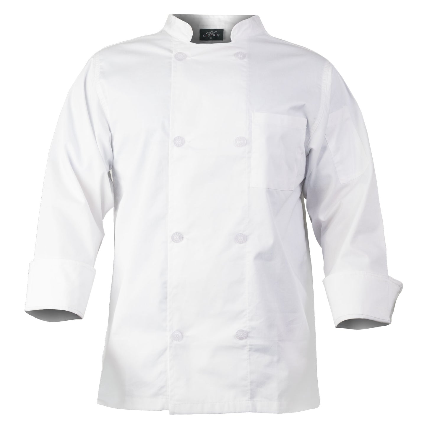 Chef Coat with 8 Pearl Buttons, Double Breasted Front