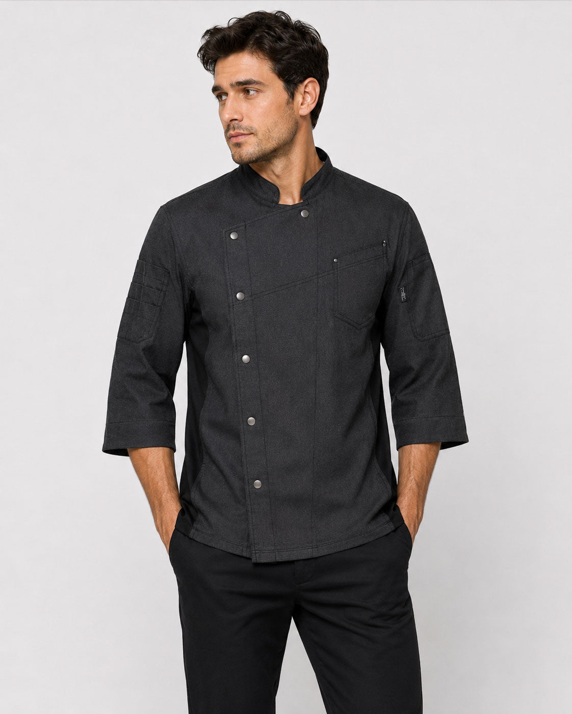 Modern Fit 3/4 Sleeve Cool Breeze Denim Chef Coat