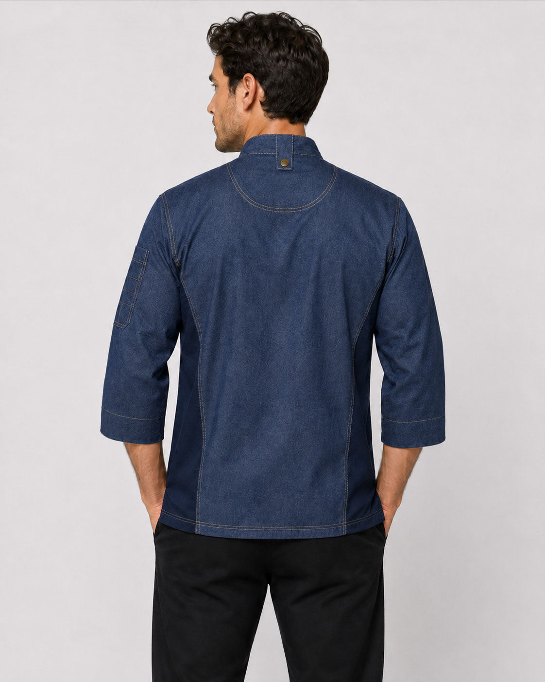 Modern Fit 3/4 Sleeve Cool Breeze Denim Chef Coat