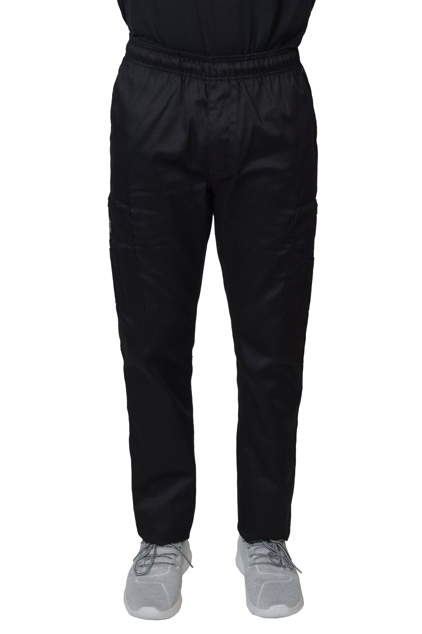 Cargo Chef Pants, Elastic Waist with Drawstring and Zipper Cargo Pockets