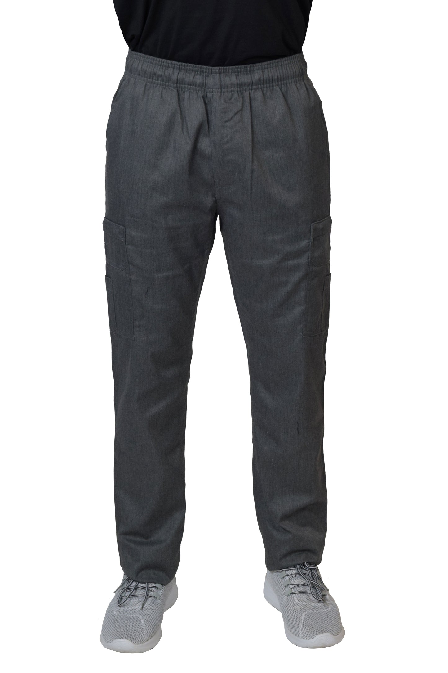 Cargo Chef Pants, Elastic Waist with Drawstring and Zipper Cargo Pockets