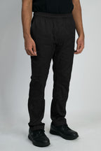 Modern Slim Fit Tactical Inspired Chef Pants with Elastic Waist, Zipper Fly and Cargo Pockets