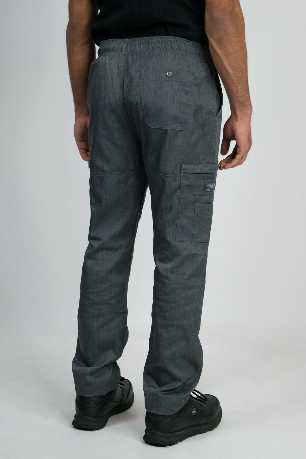 Modern Slim Fit Tactical Inspired Chef Pants with Elastic Waist, Zipper Fly and Cargo Pockets
