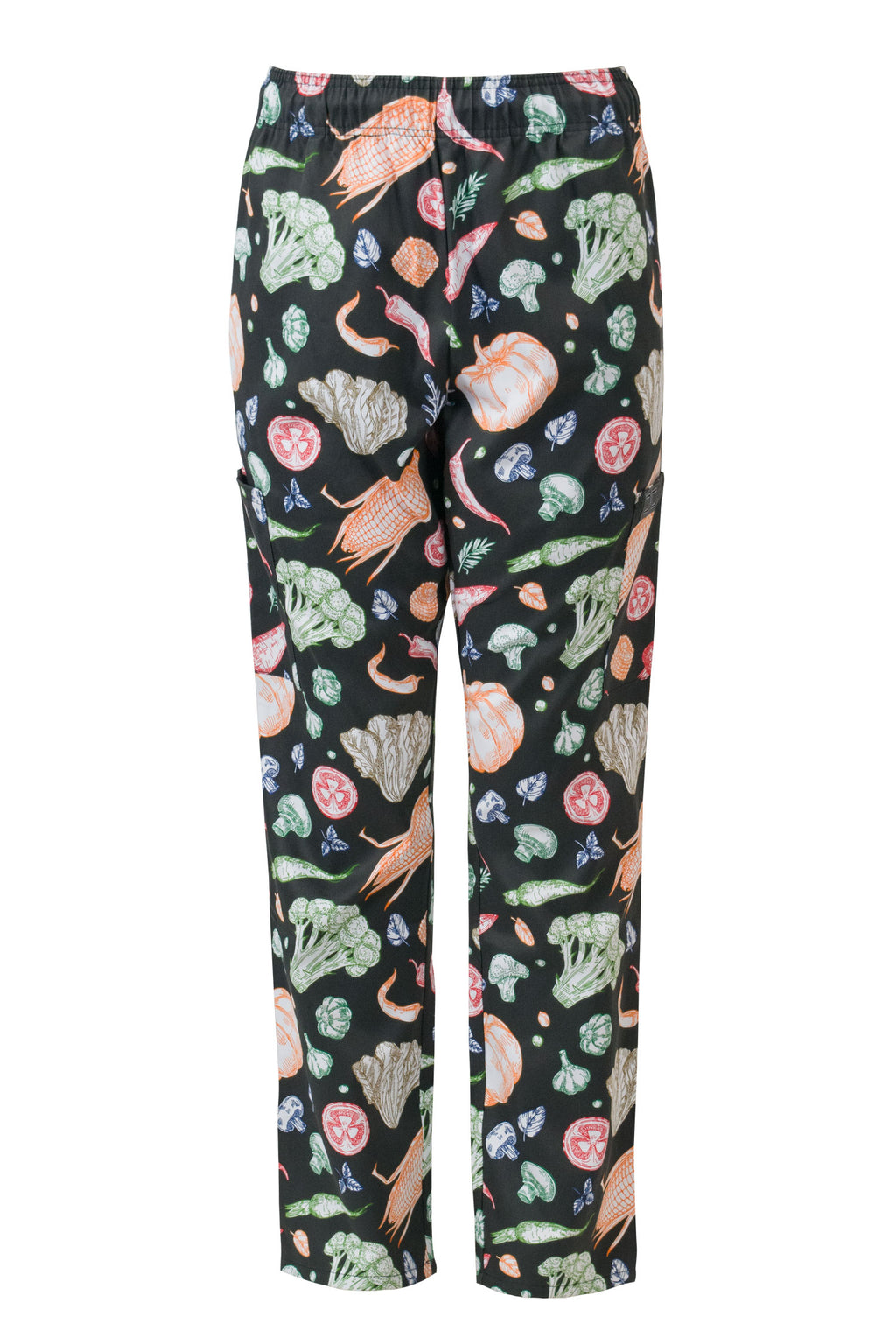 Unisex Modern Fit Chef Pants with Cargo Pockets, Elastic Waist