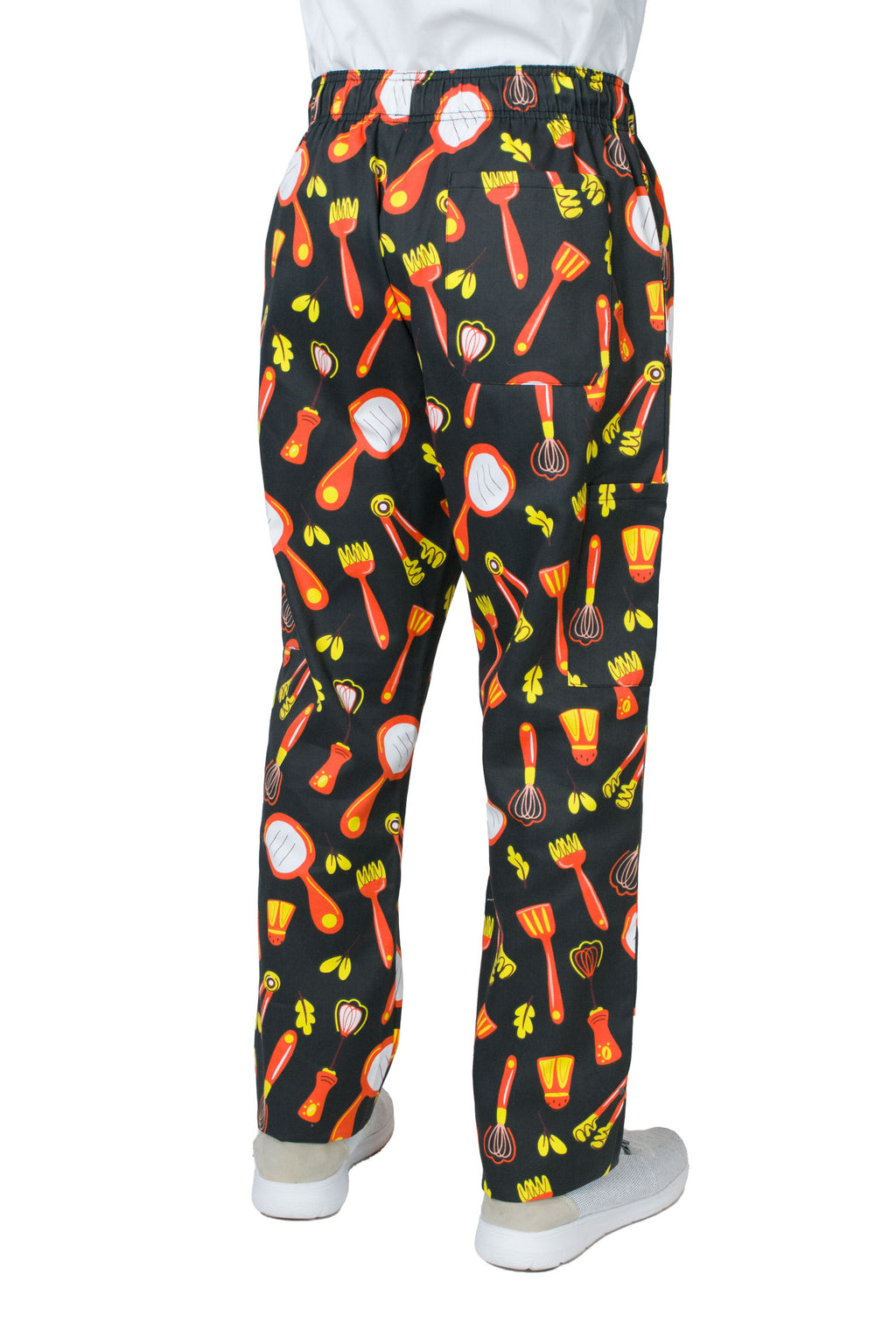 Unisex Modern Fit Chef Pants with Cargo Pockets, Elastic Waist