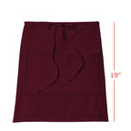 3-PACK Chef Half Waist Bistro Apron 19"