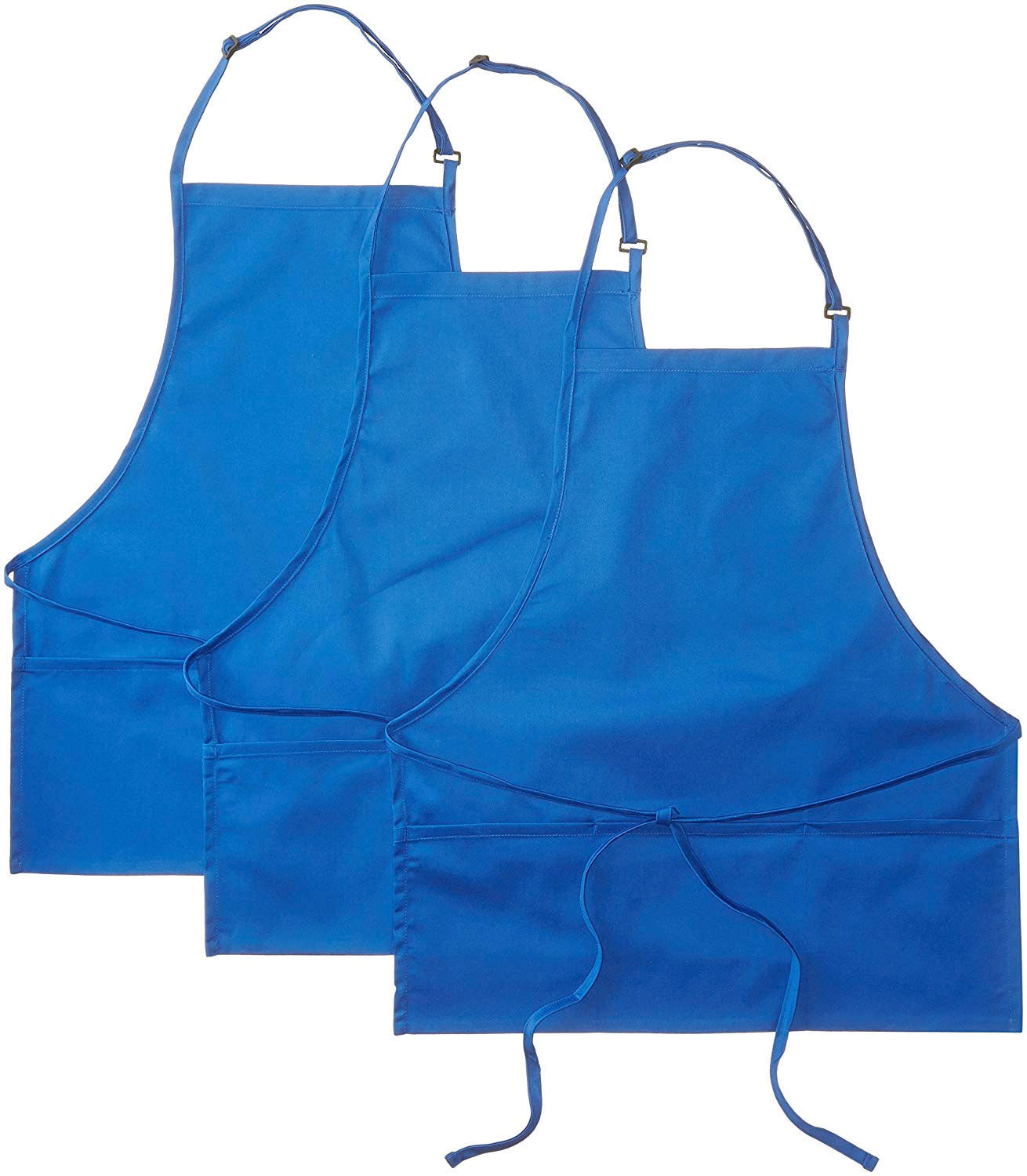 3-PACK Chef Code Adjustable Bib Apron 28" Long with 3 Pockets