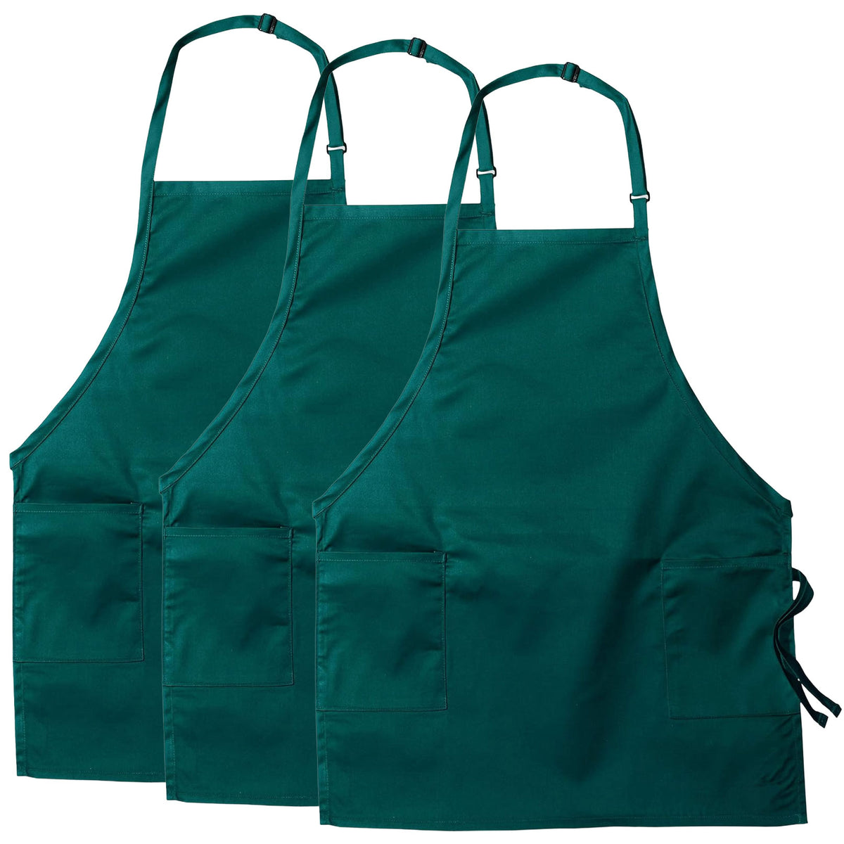 3-PACK Chef Code Adjustable Bib Apron 30" - Two Pockets