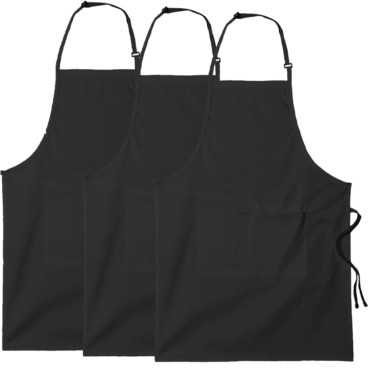 3-PACK Chef Adjustable Bib Apron 34"
