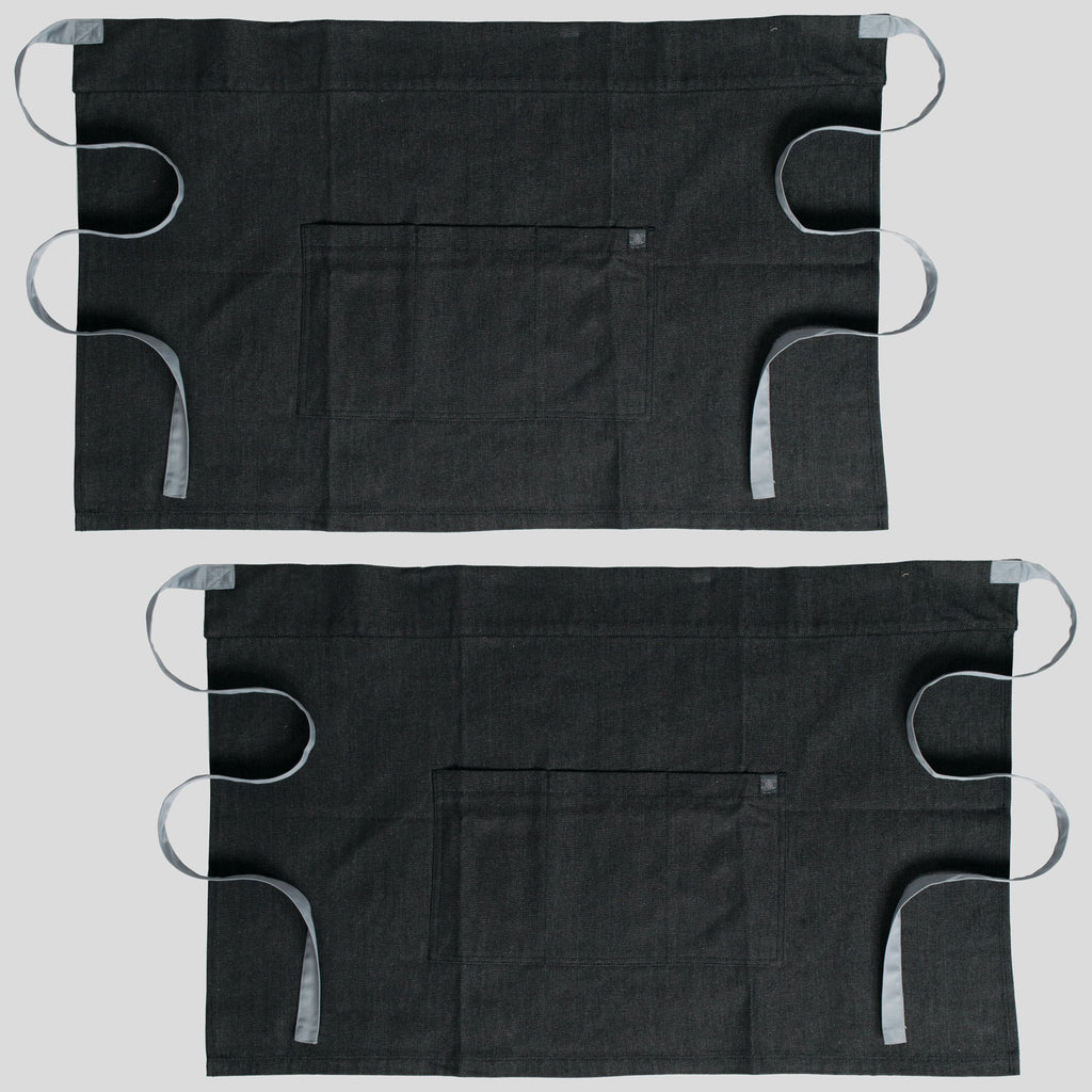 2-PACK Chef Code 24" Denim Waist Apron with Large 3-section Pocket