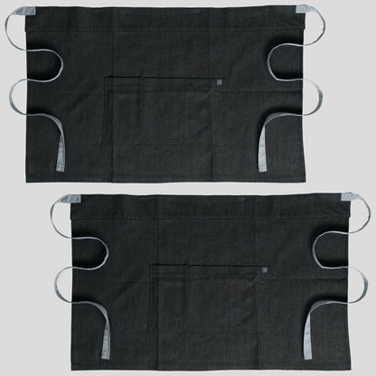2-PACK Chef Code 24" Denim Waist Apron with Large 3-section Pocket