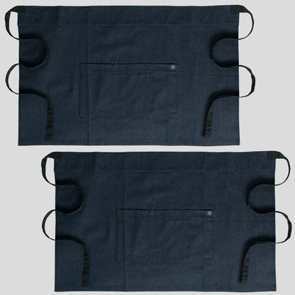2-PACK Chef Code 24" Denim Waist Apron with Large 3-section Pocket