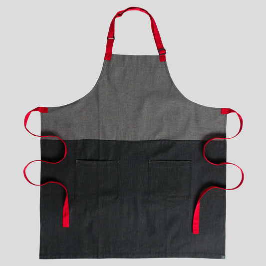Chef Code 34" Denim Apron with 2-Pockets and Adjustable Neck