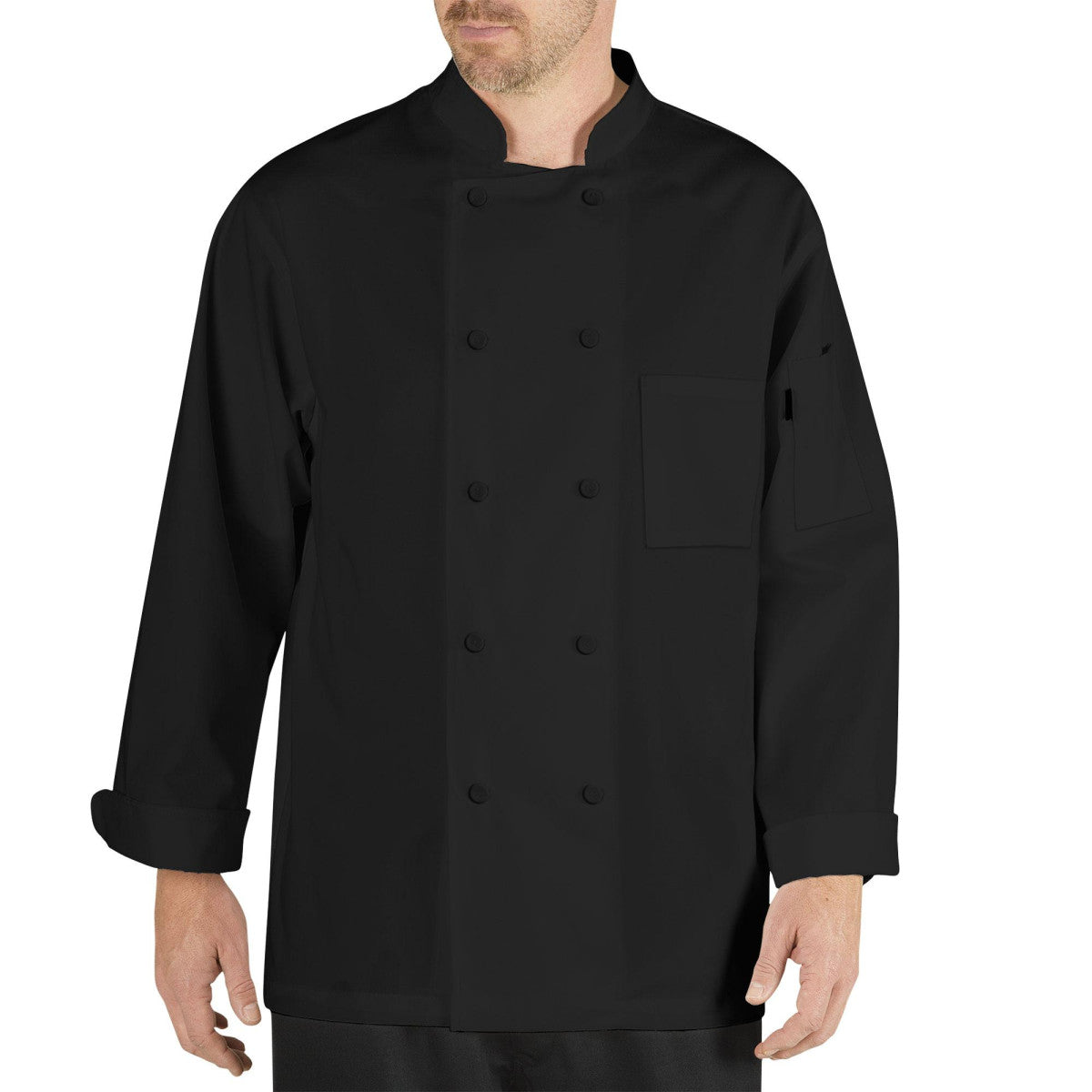 Lightweight Cool Breeze Chef Coat with Long-Sleeves and Mesh Vent Inlay
