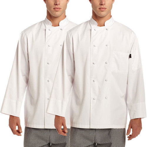 2-PACK Francesco Classic Chef Coat with Cloth Knot Buttons