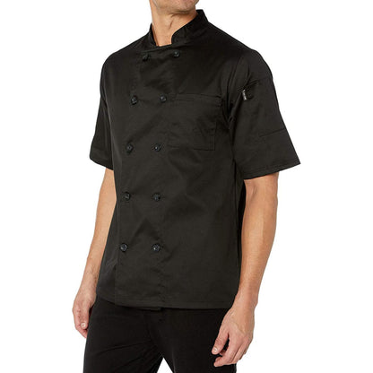 Basic Short Sleeve Chef Coat with Pearl Buttons
