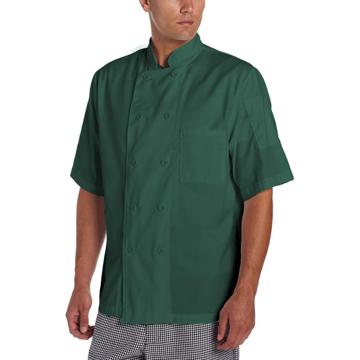 Basic Short Sleeve Chef Coat with Pearl Buttons