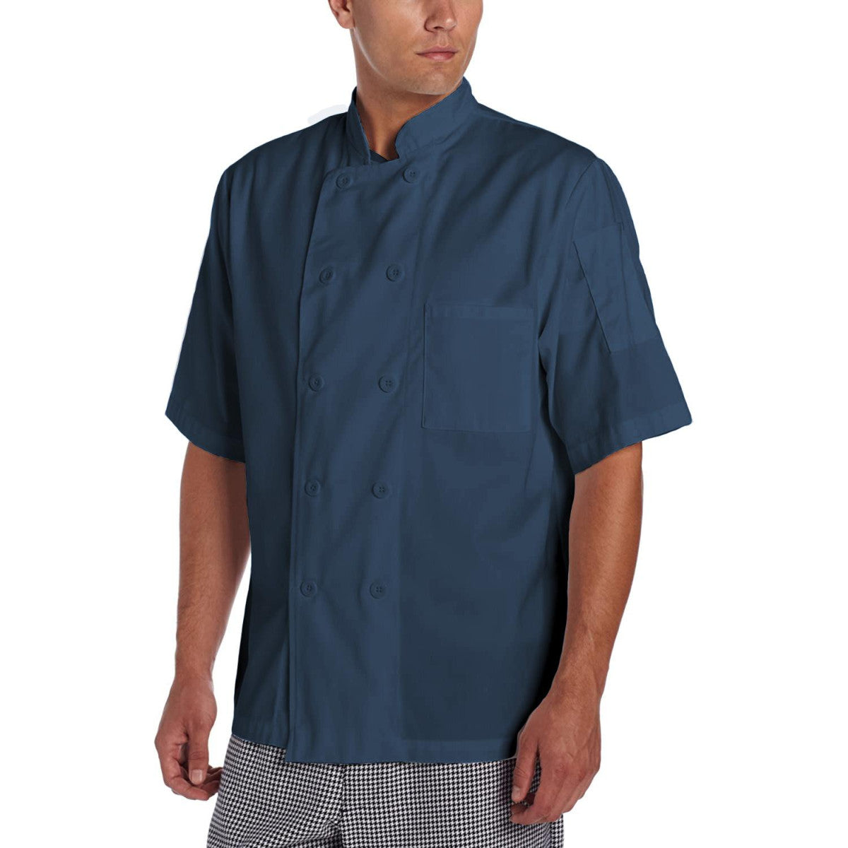 Basic Short Sleeve Chef Coat with Pearl Buttons