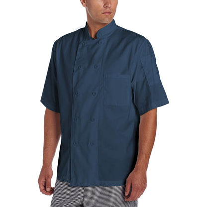 Basic Short Sleeve Chef Coat with Pearl Buttons