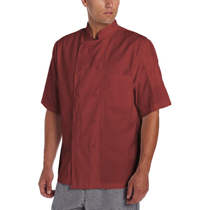 Basic Short Sleeve Chef Coat with Pearl Buttons