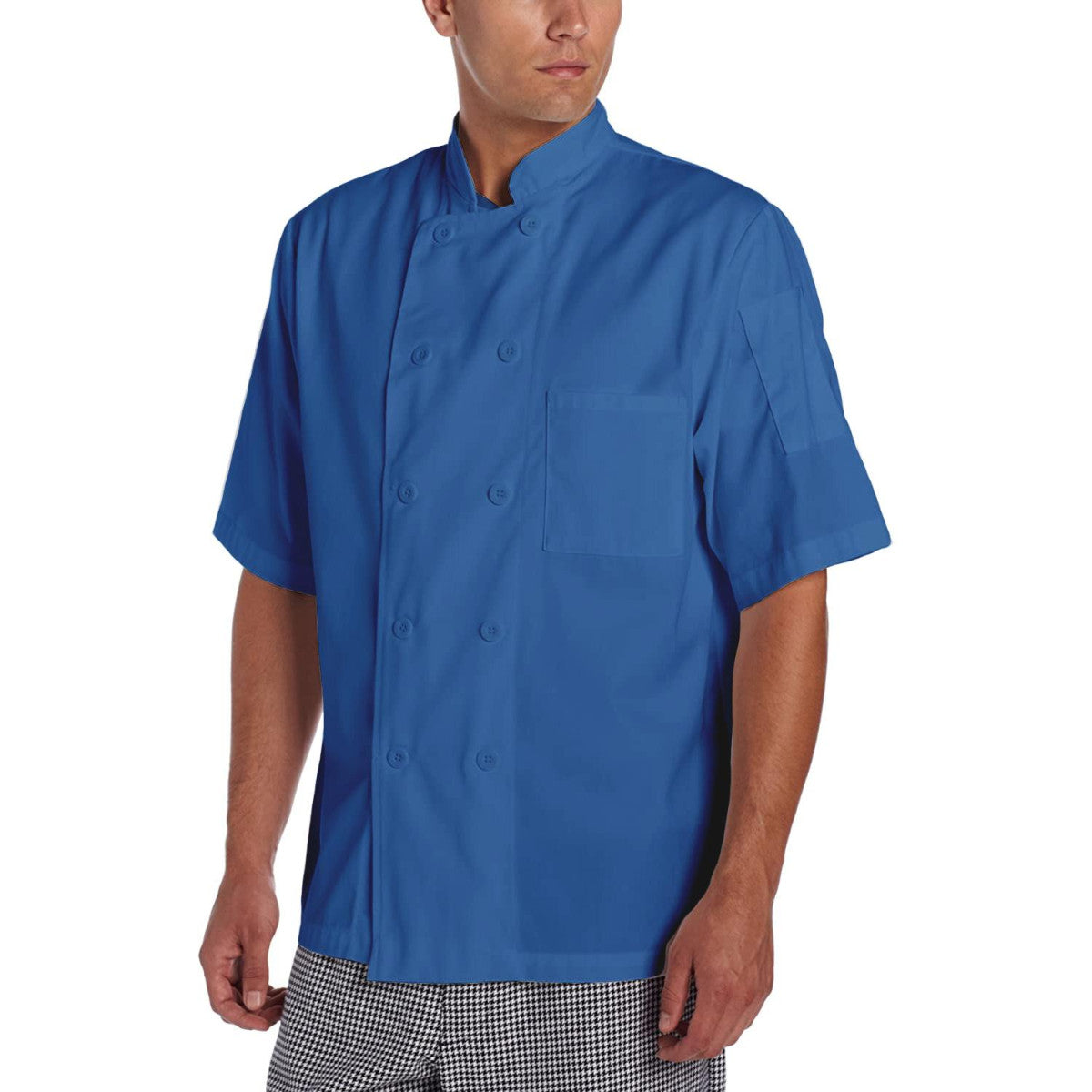 Basic Short Sleeve Chef Coat with Pearl Buttons