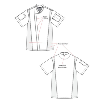 Chef Code Zip Front Cool Breeze Chef Coat