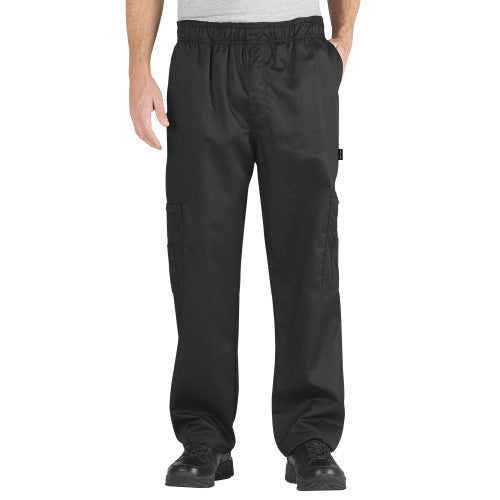 Baggy Cargo Chef Pants, Elastic Waist with Drawstring