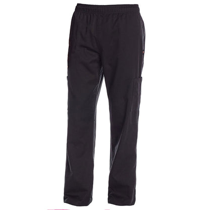 Unisex Modern Fit Chef Pants with Cargo Pockets, Elastic Waist, Core Colors